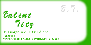 balint titz business card