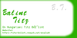 balint titz business card